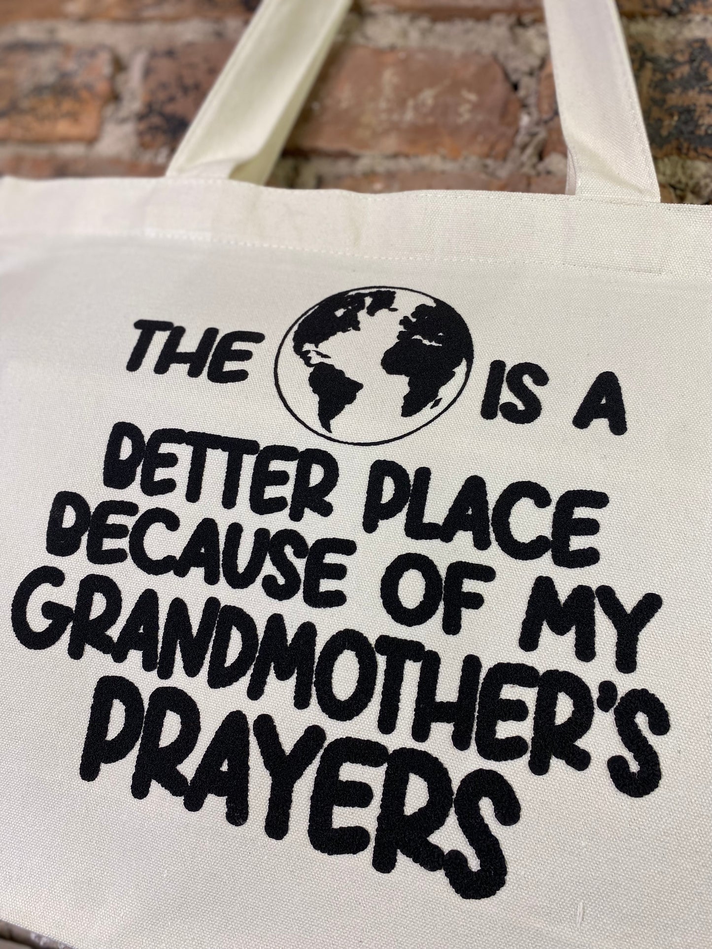 “THANK THE WORLD FOR GRANDMA” DOUBLE SIDED TOTE BAG
