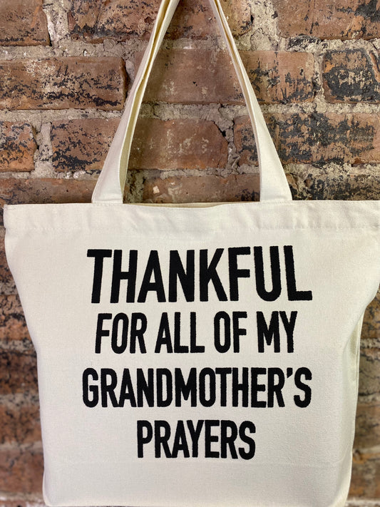 “THANK THE WORLD FOR GRANDMA” DOUBLE SIDED TOTE BAG