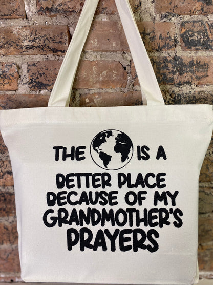 “THANK THE WORLD FOR GRANDMA” DOUBLE SIDED TOTE BAG