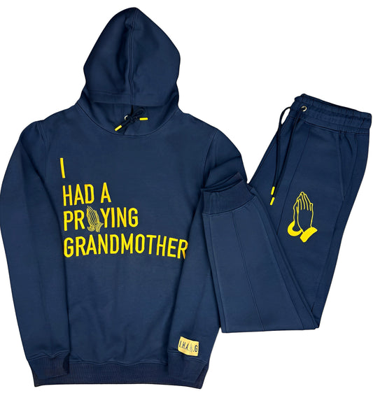 “GRANDMA’S LOVE” SWEATSUIT (NAVY BLUE/YELLOW)