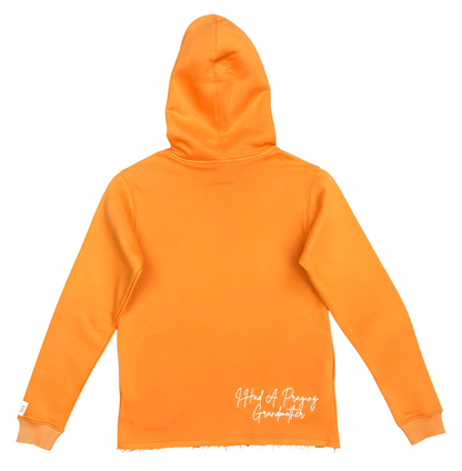 “LOVE IS” HOODIE (ORANGE & WHITE)