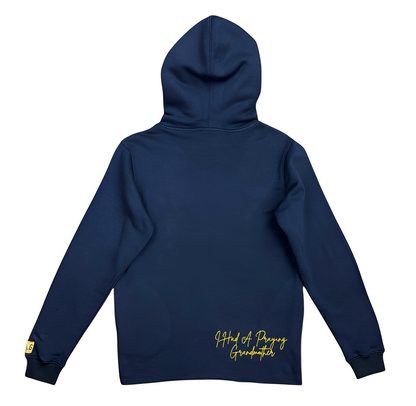 “LOVE IS” HOODIE (NAVY BLUE & YELLOW)