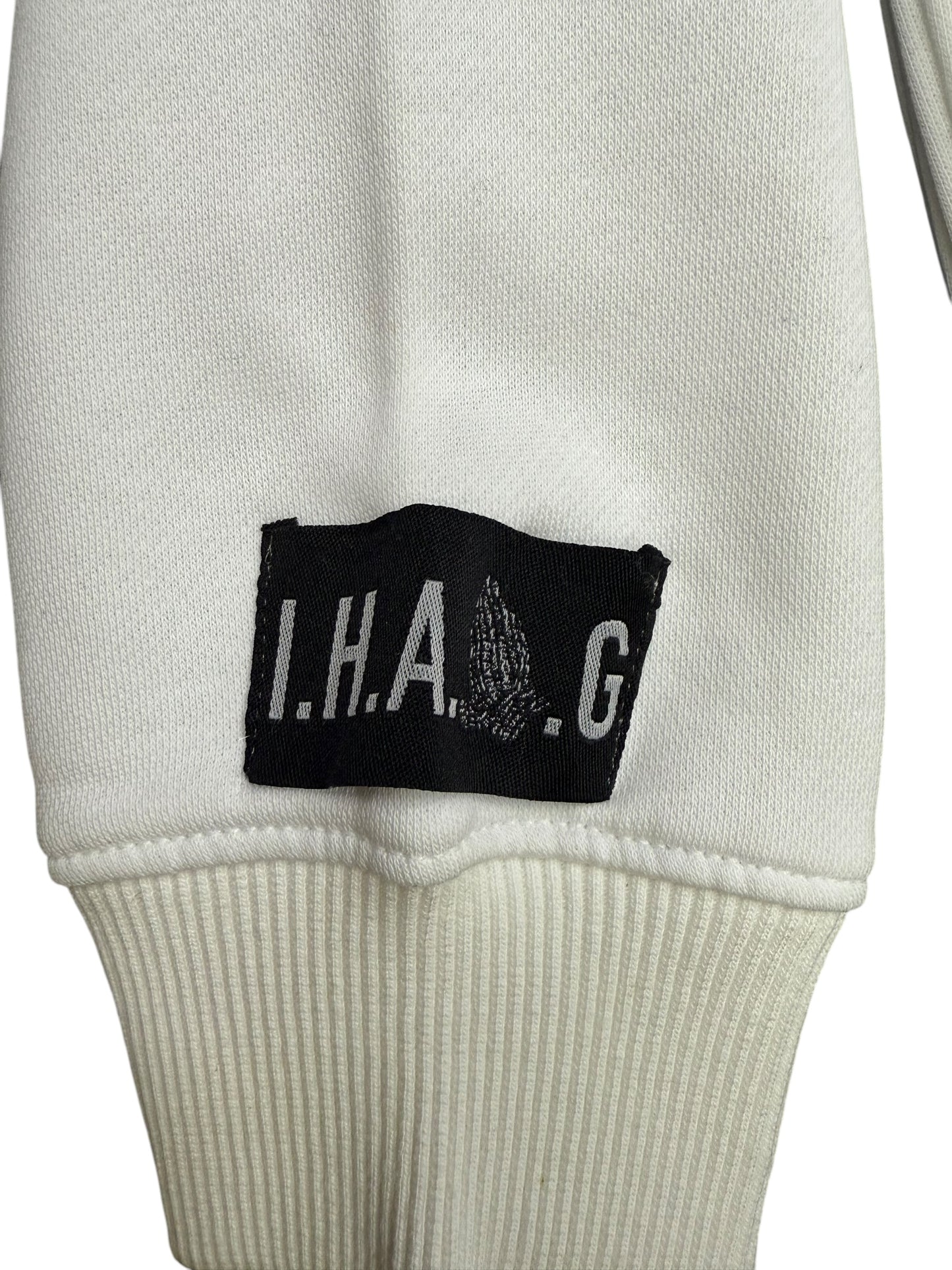 "FATHER I THANK YOU” EMBROIDERED HOODIE (WHITE/ BLACK)