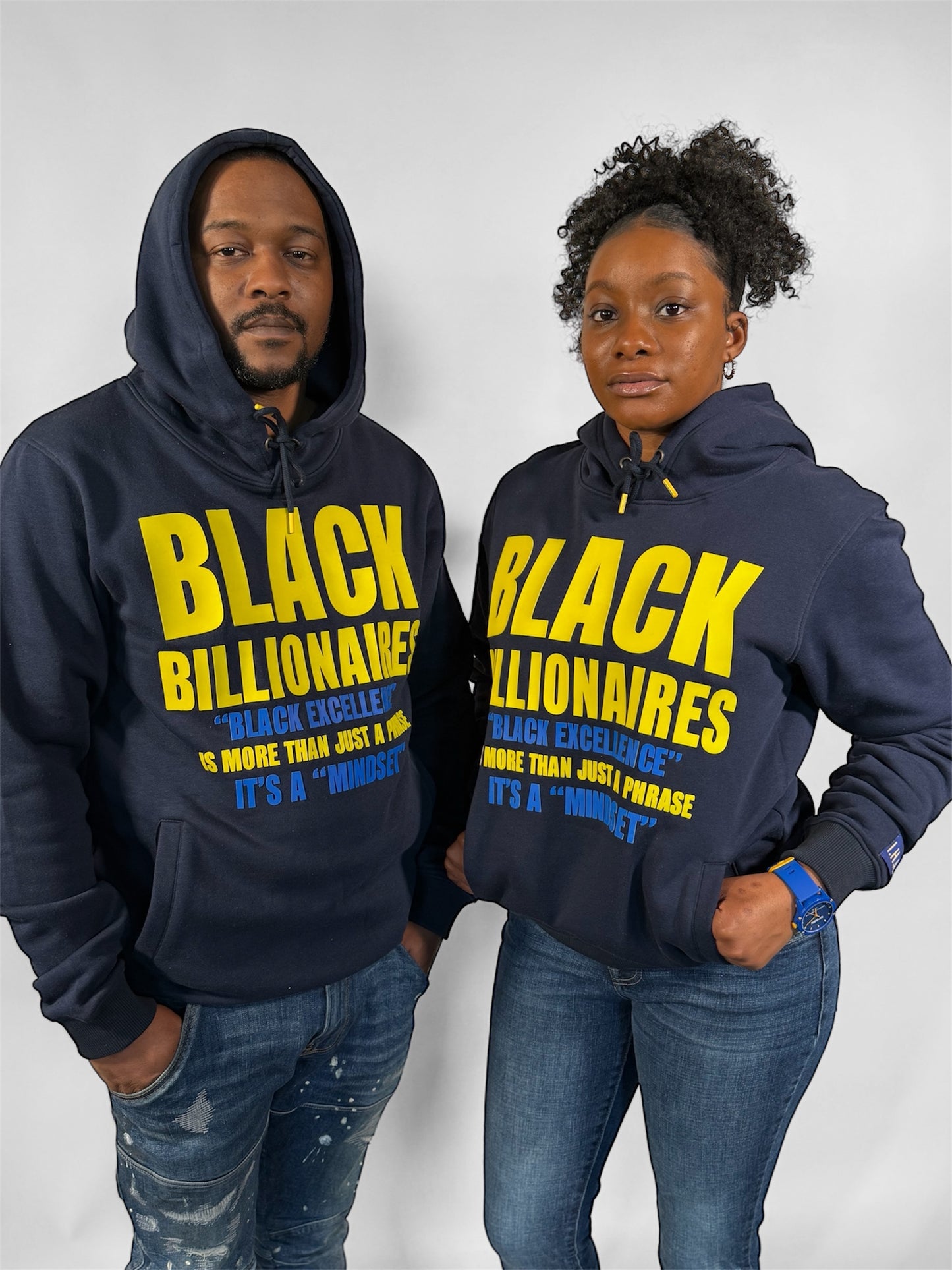 "BLACK BILLIONAIRES" 3D HOODIE (BLUE/YELLOW)