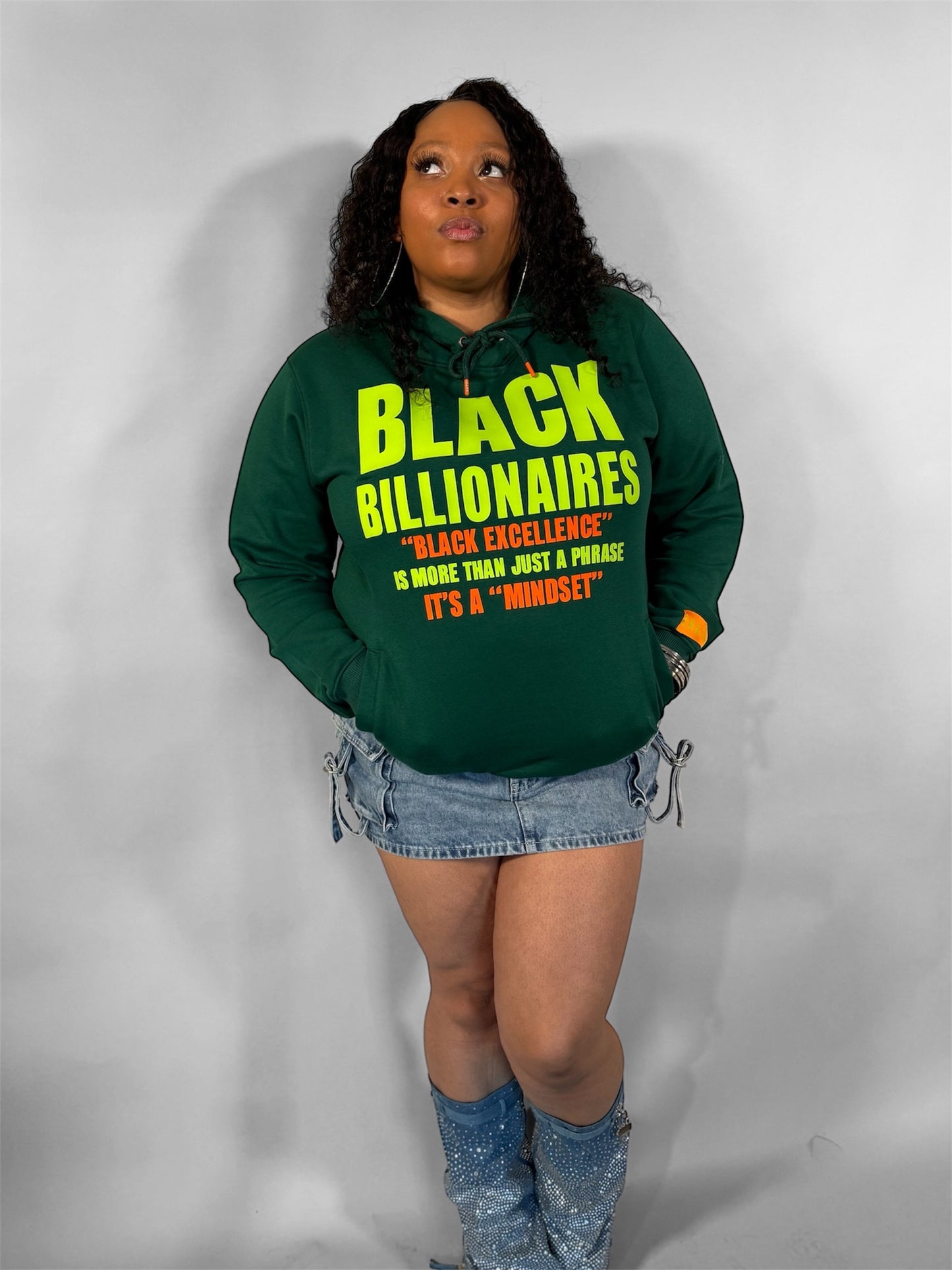 “BLACK BILLIONAIRES” 3D HOODIE (GREEN/NEON/ORANGE)